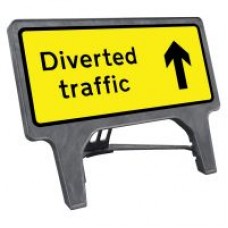 Diverted Traffic Ahead Q Sign